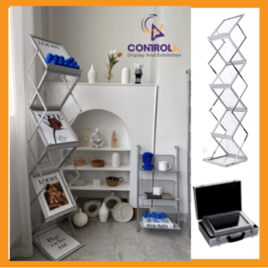 KỆ TRƯNG BÀY CATALOGUE NHÔM GẤP GỌN 6 TẦNG