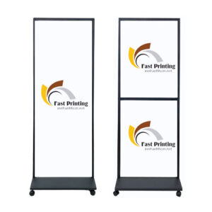 STANDEE CHÂN SẮT BÁNH XE KIỂU MỸ DI ĐỘNG