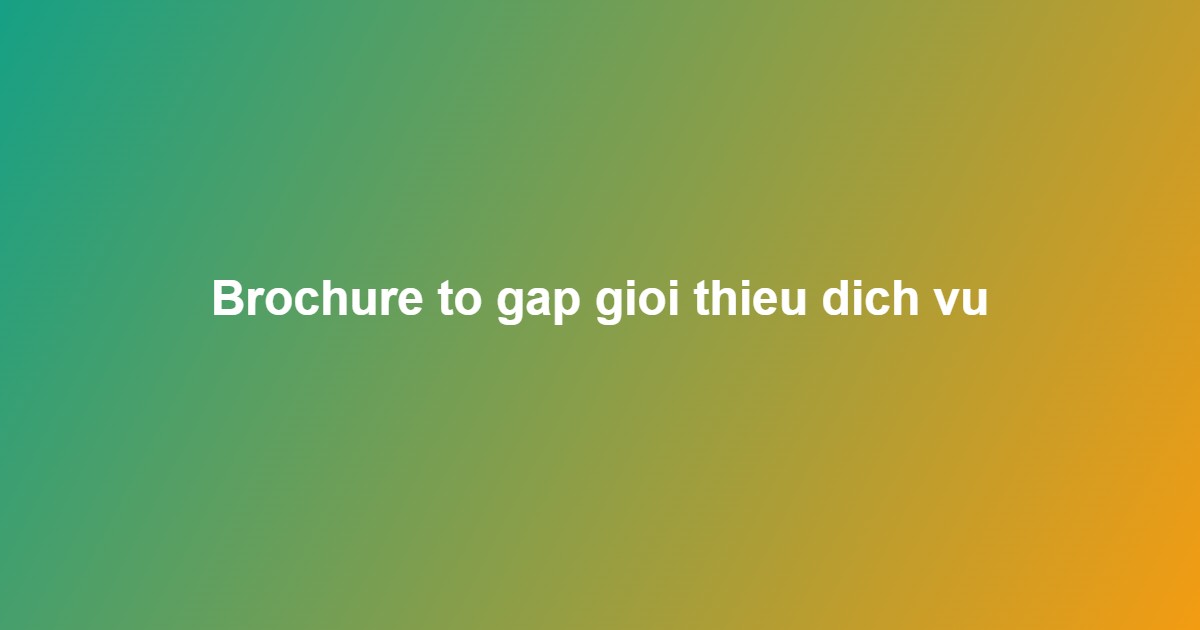 in brochure gấp 3 giá rẻ