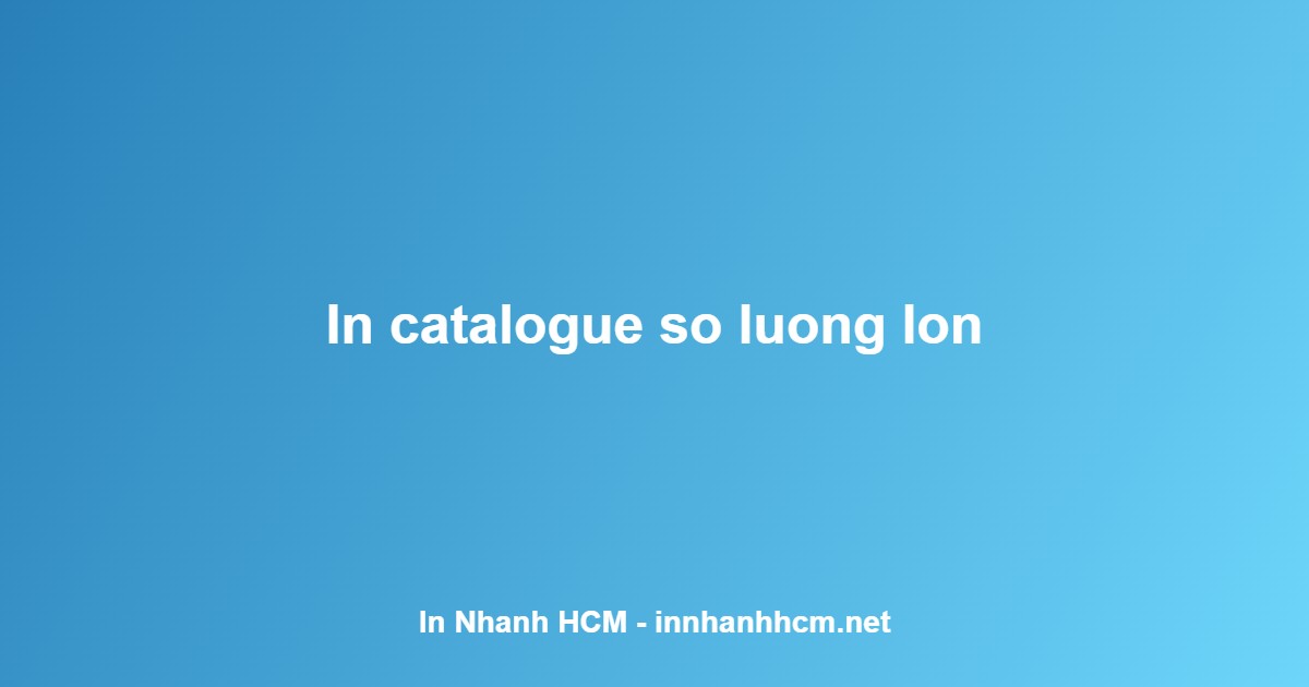 in catalogue giá rẻ