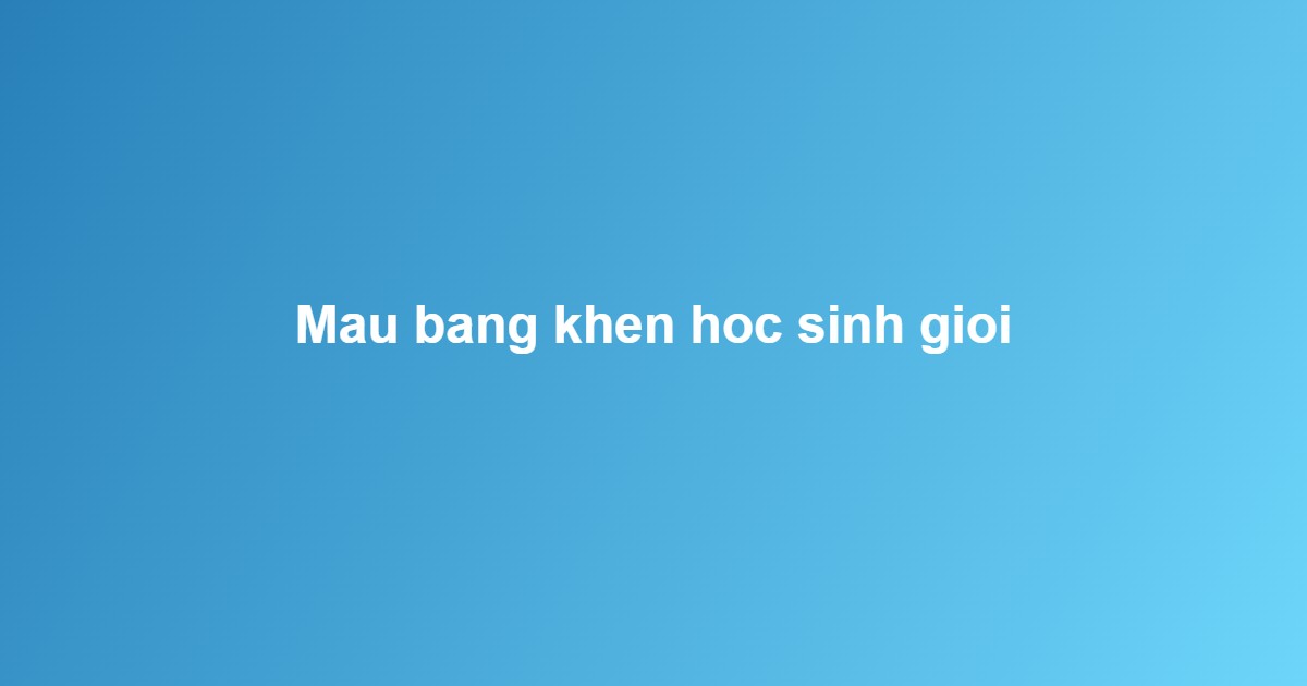 mẫu bằng khen đẹp
